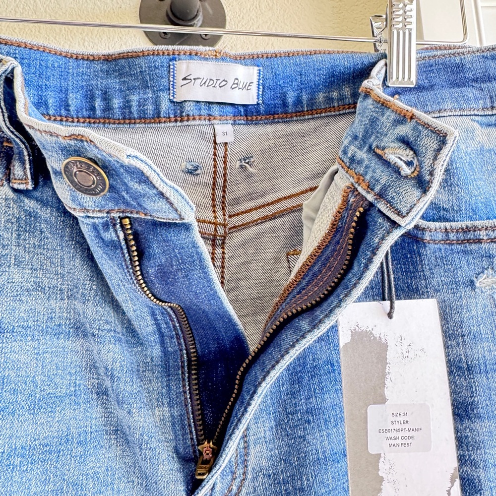 Stitch Fix. Brand: Vigoss. Blue Flare & Wide Leg Jeans with Distressing - Picture 2 of 15